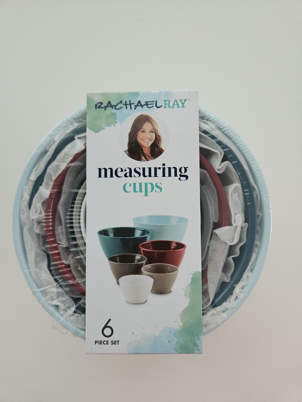 NWT Rachael Ray Nesting Stackable Measuring Cups Prep Bowls Set, 6 Piece